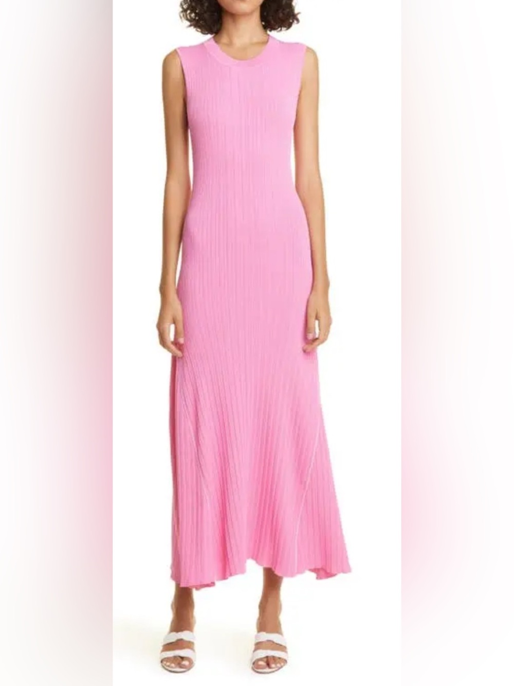 Maria McManus Ribbed Crepe Godet Dress Size S
